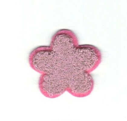 1 1/2&quot; Pink Chenille Flower Embroidery patch