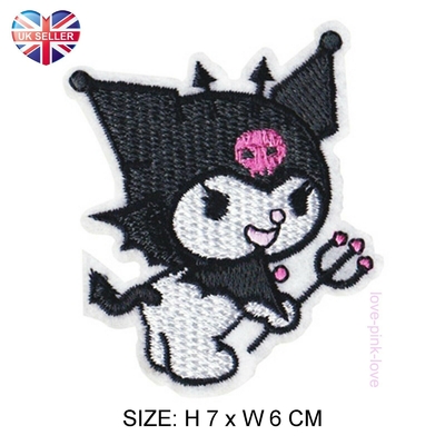 Kuromi Kawaii Full Embroidered Applique Iron Sew On Patch Badge