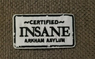 DC Batman Arkham Asylum Certified Insane Iron On Patch Embroidery US Seller