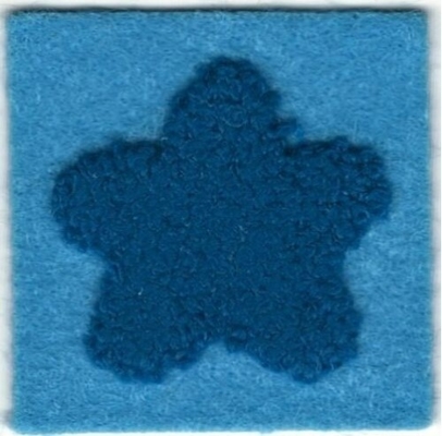 Blue Felt Chenille Star Embroidery Patch