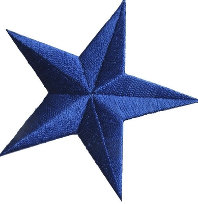 3&quot; Blue Embroidered Star Patches Iron On Applique Patch twill background