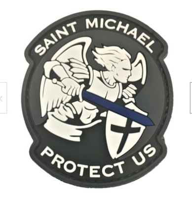 Saint Michael Protect Us Custom PVC Morale Patches Velcro Attachment 10C