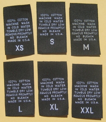 PMS Color Woven Wash Care Labels 100% Cotton No Shrinking For Clothing