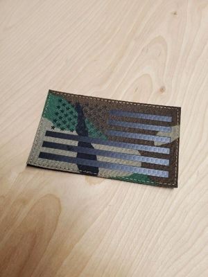 Woodland American IR Flag Patch 3.5x2'' 100% Embroidery Twill Fabric