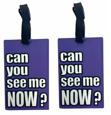 Silicone Custom PVC Luggage Tags CAN YOU SEE ME For Name Address ID