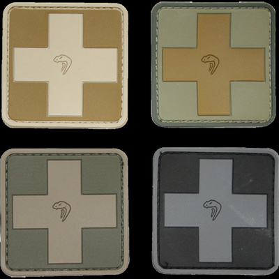 Medical First Aid Morale PVC Patch Rubber Velcro Backing Offset Printing