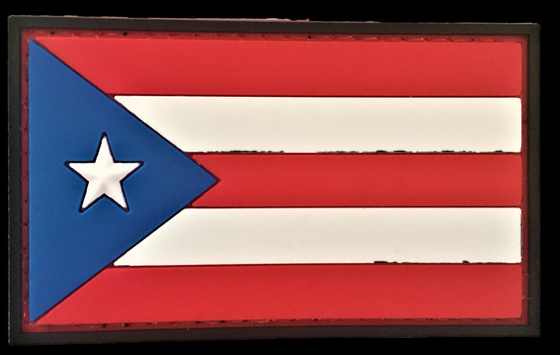 Puerto Rico PR Flag PVC Patch Sniper SEAL Recon SOI Ranger Sew On Backing