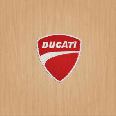 Handmade Twill Iron On Embroidery Patch Ducati Red Patch Biker Patch