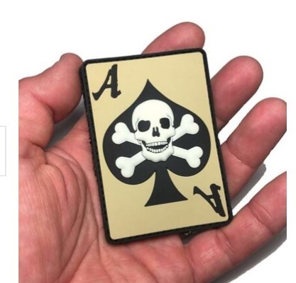 Ace Spades Skull Morale PVC Patch Pantone Color Micro Injected