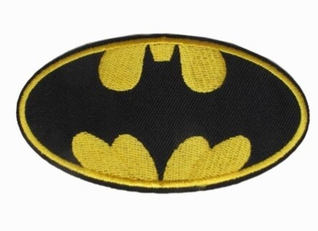 BATMAN LOGO Embroidery Iron On Applique Patch Twill Fabric For Garment Cloth