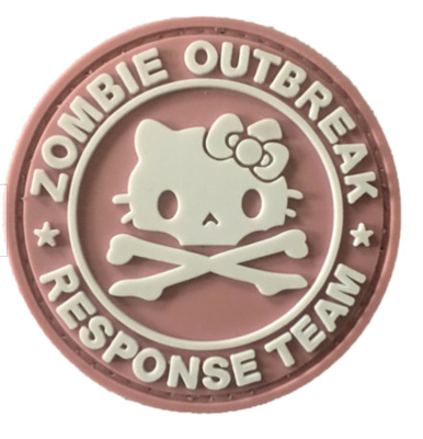 Velcro Backing Rubber PVC Patch Pink Zombie Outbreak Response Team