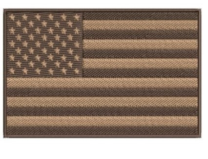 Twill Fabric American Flag Embroidered Patch Iron On US Desert Tan Subdued Shoulder USA
