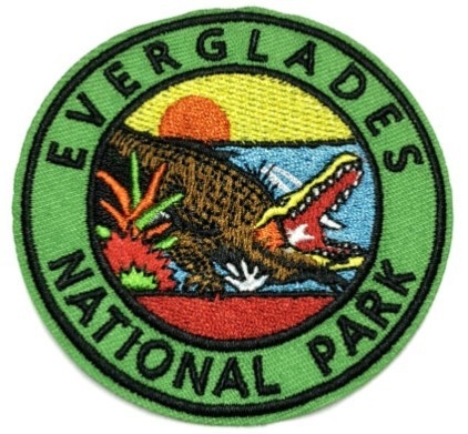 Everglades National Park Custom Embroidered Patch Iron On Backing Twill Fabric Background