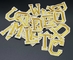 Gold Embroidered Letter Appliques Heat Cut Border Embroidered Alphabet Patches