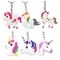 PVC Rubber Unicorn Soft Toy Keychain PMS Color Custom Size Four Link Attachment