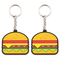 Soft Cute Burger PVC Key Chain 2D 3D Promotion Gift Mini Food Keychain