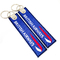 Customized Double Sided Flight Tag Keyring Embroidered Key Chain