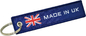 130*30mm Custom Motorcycle Keychain Twill United Kingdom Embroidery Flag Keychain