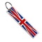 130*30mm Custom Motorcycle Keychain Twill United Kingdom Embroidery Flag Keychain