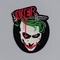 The Joker Embroidered Iron On Patch 3x2inch Twill Fabric Background
