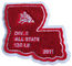 Simple Design Chenille Sports Patches 3 Inches High Heat Cut Border