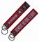 Red Black Fashion Personalized Fabric Keychains Lightweight Portable
