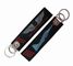 Business Gift Embroidered Keychain Tag  Twill Fabric Woven Keychain