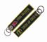 Business Gift Embroidered Keychain Tag  Twill Fabric Woven Keychain