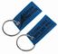 Merrowed Borders Double Sided Twill Embroidery Woven Keychain PMS