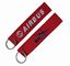 100% Polyester PMS Color Merrowed Borders Flight Tag Keychain