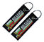 Twill Polyester Thread 130*30MM Embroidered Fabric Keychain