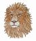 Merrow Border Lion Shape Full Embroidery Patch Velcro Backing
