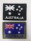Australia Flag Pattern Laser Merrow Border Embroidery Patch velcro backing