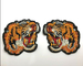 Merrow Border Embroidered Tiger Patch Twill Fabric Iron On Applique Patch