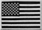 Tactical American Flag Embroidered Patch USA United States of America Military Iron On Sew On Emblem - White &amp; Black