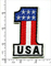 Embroidered Iron On Patches Number ONE USA Flag Logo
