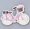 Pink Bicycle Embroidered Patch Iron On Backing twill fabric For Clothing