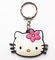 Wholesale Fashion Design Cute Hello Kitty Head PVC Rubber Keychain
