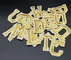 Gold Alphabet Letters Patches Iron On / Sew On Retro Embroidery Alphabet Letters